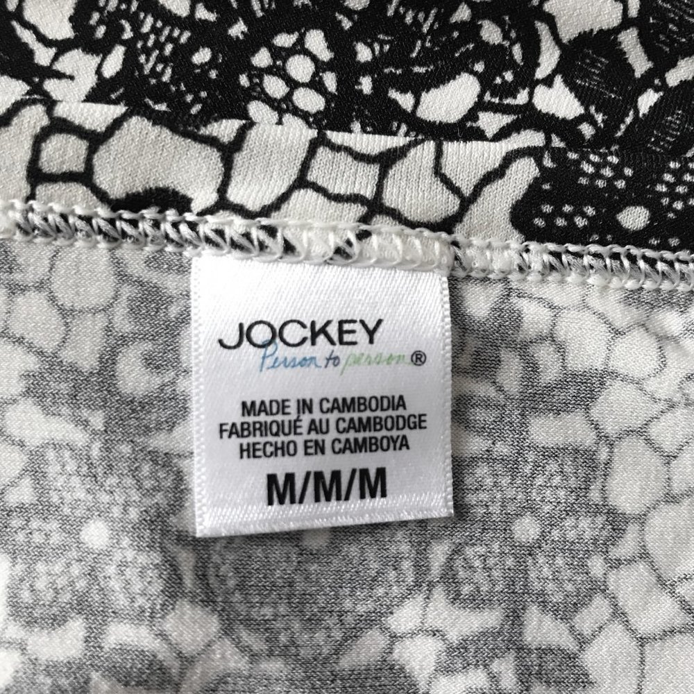 Jockey - Black & White Ornate Faux-Lace Pattern Longsleeve Top - Picture 7 of 11